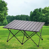 Mesa de Comedor Plegable Portátil de Aluminio Moderno para Picnic al Aire Libre, Camping y Muebles de Sala de Estar