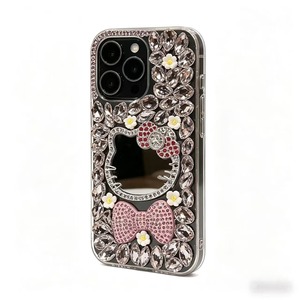 Coque de téléphone miroir chat en strass faite à la main pour <span class=keywords><strong>13</strong></span> Pro Max/XS Max/8 Plus - Product Image 1