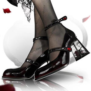 Chaussures à talons épais et bride à la cheville pour femmes, chaussures Marry Jane transparentes à talons épais pour femmes, chaussures à bout rond 8CMBuckle up - Product Image 6