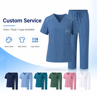 Ensemble de blouses médicales modernes à col mandarin et demi-zip, pantalon jogger personnalisé avec logo, uniforme d'infirmière grande taille, tenue de travail hospitalière