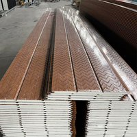 Seulement des panneaux sandwich d'isolation de haute qualité, revêtement métallique, panneaux sandwich en polyuréthane PU, grain de bois pour mur extérieur