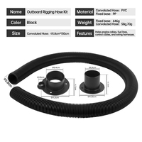 Kit de tuyau de rigging hors-bord de 2 pouces et 5 pieds, protection de câble de moteur marin, tube ondulé en PVC avec brides résistantes aux UV