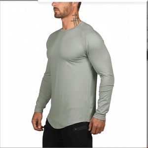<span class=keywords><strong>2024</strong></span> hombres de manga larga de secado rápido deportes correr cuello redondo pulóver Color sólido transpirable protección UV <span class=keywords><strong>camiseta</strong></span> - Product Image 4