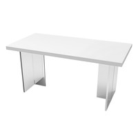 Gesinterter Stein-Esstisch mit Acrylbeinen Kratzfeste, Pflegeleichte Oberfläche Modern Minimalistisch für Kleine Wohnungen