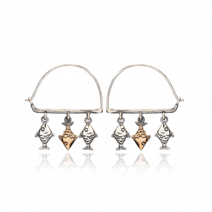 Piccoli pesci orecchini Vintage semplici artigianali all'ingrosso in argento Sterling 925 per gioielli da donna moda alla moda per donna - Product Image 2