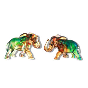 คริสตัลอื่นๆสำหรับตกแต่งบ้านรูปปั้นช้างทำจากแก้วศิลปะพื้นบ้านสไตล์ยุโรปหรูหราของขวัญสำหรับธุรกิจฮวงจุ้ย - Product Image 1