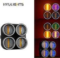 Luz de Escenario LED RGBW 4 en 1 de 200W, 4 Ojos, Efecto Retro Matrix, Blinder para Audiencia, Estroboscópica, Wash, Retroiluminación Ambiental para KTV, Discoteca, Control DMX512