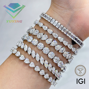 Bracelet Chaîne Tennis Personnalisé en Argent Sterling 925 avec Diamants CVD de Laboratoire Certifiés IGI GRC de Formes Variées D/E VVS-VS – Bijou Classique Idéal pour un Cadeau - Product Image 2