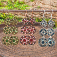 Pendientes Largos Coloridos con Forma de Flor de Margarita, Pendientes Florales Bohemios, Pendientes de Gancho con Flores de Esmalte Coloridas y Geométricas para Mujer