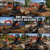 LIVRAISON GRATUITE Mini-Excavatrice sur Chenilles EURO 5 EPA pour Ferme, Nouvelle Excavatrice Compacte 1 Tonne 2 Tonnes 4 Tonnes