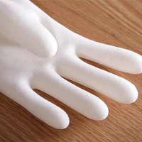 Gants en nitrile blancs semi-transparents doublés floqués pour la protection industrielle, domestique, le nettoyage et la manipulation des aliments