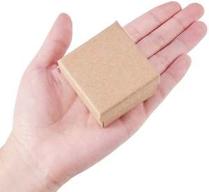 Small Kraft Ring Earring <b>Box</b> Square Cardboard Jewelry Gift Boxes for Valentine's Day Anniversaries Weddings <b>Birthdays</b> - Product Image 6