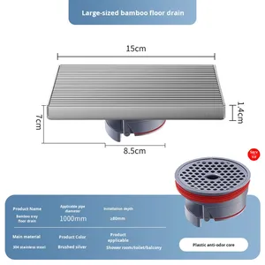 Custom Cross-border American Style Square 304 Stainless Steel Floor Drain Bathroom Shower Room Large Capacity Anti-odor - Product Image 6