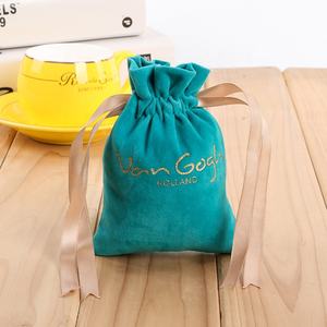 Di velluto personalizzata coulisse blu panno di imballaggio blu sacchetto di velluto con coulisse velluto <span class=keywords><strong>7x9</strong></span> - Product Image 3