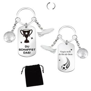 Porte-clés de football en acier inoxydable étanche, nouvelle mode, motif gaufré double face, forme irrégulière, vente chaude - Product Image 5
