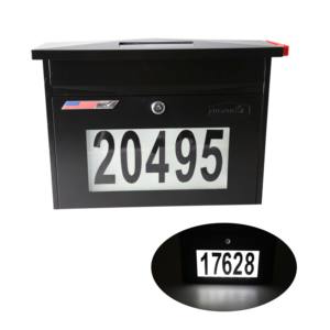 Buzón <span class=keywords><strong>de</strong></span> Pared con Cerradura, Números <span class=keywords><strong>de</strong></span> Casa Solares, Iluminación Nocturna, Números <span class=keywords><strong>de</strong></span> Dirección <span class=keywords><strong>de</strong></span> Metal, Buzón Exterior con Llaves - Product Image 1