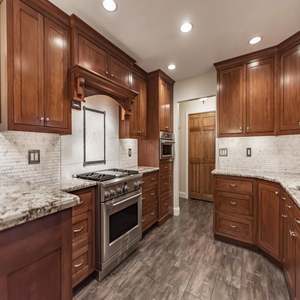 Classic Design Brown Series Complete Set High End Solid Wooden <b>Kitchen</b> <b>Storage</b> Cabinet Factory Directly Custom <b>Kitchen</b> <b>Cupboard</b> - Product Image 3