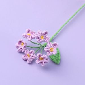 Ramo de Flores de Olvido-Mi-No-Te-Olvides Tejidas con Hilo, Regalo, Recuerdo, Decoración del Hogar, Artificial - Product Image 3