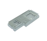Dissipateur thermique en aluminium extrudé sur mesure avec trous de ventilation, dissipateur thermique usiné CNC pour boîtiers électroniques