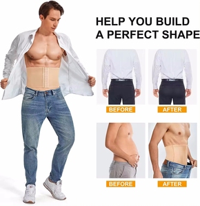 Body adelgazante de cintura alta, pantalones cortos, calzoncillos, moldeador de cuerpo, ropa interior de pierna larga, ropa moldeadora de Control de barriga para <span class=keywords><strong>hombre</strong></span> - Product Image 5
