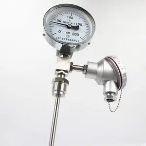 WSSP-411 Bimetallic Thermometer Radial Thermometer 4inch Dial 0~200degree C Thermocouple Thermometer