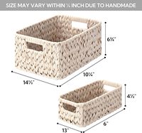 Lot de 3 paniers de rangement tissés imperméables à l'eau Organisation de la maison Serviette de toilette Étagères en osier pour salle de bain Chambre à coucher Vêtements durables