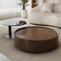Table basse en noyer durable de style Wabi-sabi minimaliste italien, ensemble de rangement moderne et simple pour petit appartement et salon