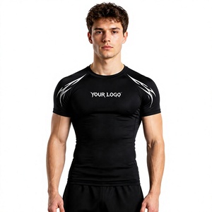 Custom <b>Compression</b> <b>Shirt</b> Polyester Spandex Performance Athletic Gym Fitness Training Quick Dry Sports Training <b>Compression</b> Tee - Product Image 1