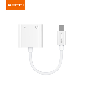 Recci A08 Nuevo Producto Tipo c a Tipo c Cable <span class=keywords><strong>Convertidor</strong></span> <span class=keywords><strong>de</strong></span> 3.5mm Cable <span class=keywords><strong>de</strong></span> <span class=keywords><strong>Audio</strong></span> <span class=keywords><strong>para</strong></span> Teléfono <span class=keywords><strong>Celular</strong></span> Android Carga y Escucha Música - Product Image 1