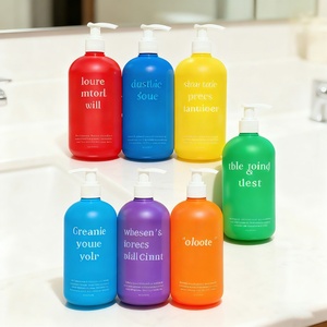 Custom Colored <b>Empty</b> Boston <b>Bottle</b> PET <b>Plastic</b> 300ml 500ml Body Wash Shampoo <b>Bottles</b> for Cosmetics Packaging - Product Image 1