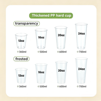 Gobelets en PP personnalisés avec logo imprimé et couvercles pour smoothies et yaourts, vente en gros, jetables, qualité alimentaire, sans BPA