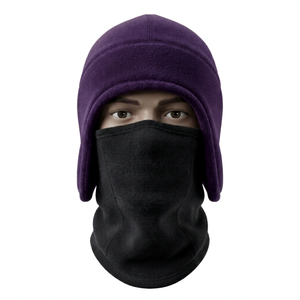 Gorro de lana cálido para invierno con orejeras y cubierta facial, suave y cómodo, para clima frío al aire libre - Product Image 1