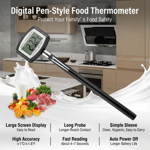 Digital Food Thermometer <b>Pen</b> Style Probe Cooking Thermometer Stainless Steel Body for BBQ Baking Meat <b>Water</b> Measurement - Product Image 4
