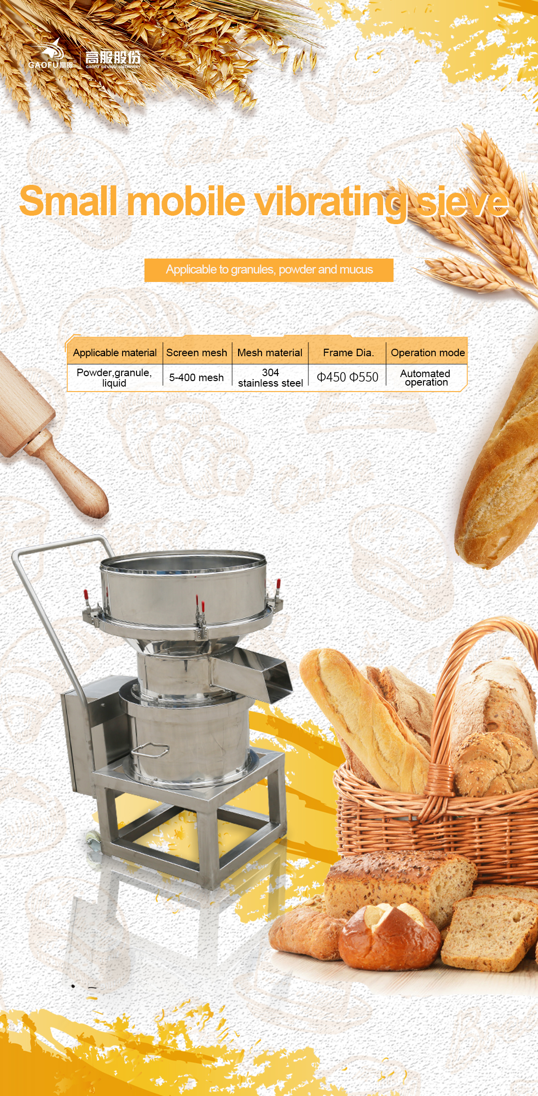 Rây Sàng Rung Công Nghiệp Thực Phẩm Máy Sàng Sàng Tách Tinh Bột Bột Mì