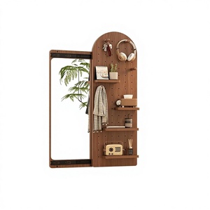 <span class=keywords><strong>Specchio</strong></span> da parete <span class=keywords><strong>a</strong></span> figura intera con pannello forato, scaffale portaoggetti e ganci, design multifunzionale <span class=keywords><strong>per</strong></span> soggiorno e <span class=keywords><strong>ingresso</strong></span> - Disponibile negli USA (ZWJ029) - Product Image 1