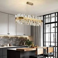 Grands lustres nordiques modernes et personnalisés en or pour chambre à coucher, salon, plafonnier suspendu led k9, lustre en cristal de luxe