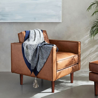 Ensemble de canapés en cuir Chesterfield, meubles de salon rétro personnalisés