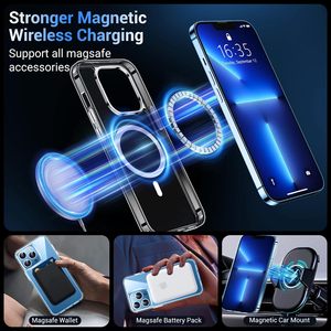 Custodia Magnetica Wireless di Lusso per <span class=keywords><strong>iPhone</strong></span> <span class=keywords><strong>11</strong></span> 12 13 14 15 16 Pro Max, <span class=keywords><strong>Cover</strong></span> <span class=keywords><strong>Trasparente</strong></span> in Acrilico e <span class=keywords><strong>Silicone</strong></span> per Samsung S23 S24 Plus Ultra - Product Image 3
