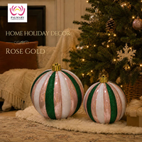 Boule de Noël Géante Premium en Forme de Citrouille avec Finition Brillante et Pailletée, 2 Tailles, pour Décoration de Fêtes