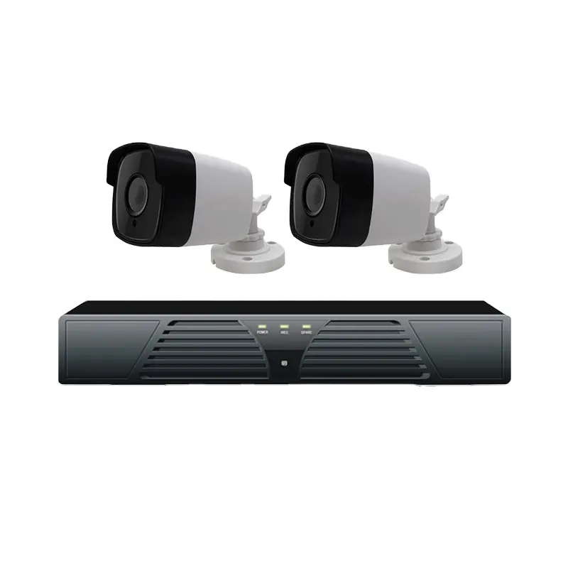 Best bewertete 2MP HD 1080 Hi3516 Bullet IP-Kamera CCTV 2ch NVR Kit IP66 IR-Reichweite 20m P2P-Software herunter laden