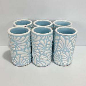 Vaso de Tequila Artesanal de Cerámica <span class=keywords><strong>Talavera</strong></span>, Vasito Mexicano Pequeño para Vino, Vaso de Chupito Hecho a Mano de Arcilla - Product Image 3