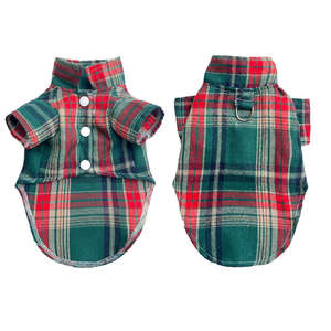 Qbellpet produttore all'ingrosso estate camicia per animali in stile britannico Plaid canottiera vestiti per cani di piccola taglia Chihuahua camicie per cuccioli - Product Image 3