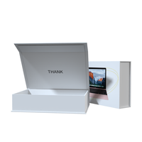 Boîte d'emballage de luxe pour ordinateur portable avec logo personnalisé Boîte d'emballage magnétique en forme de livre avec fermeture Boîte rigide pour ordinateur portable