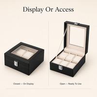 Boîte de rangement pour montres en bois noir de style personnalisé avec plusieurs compartiments et doublure douce pour montres de luxe