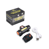 Lampe de poche COB AB-076, tête lumineuse puissante avec batterie au Lithium 18650 intégrée, lampe frontale de travail Rechargeable par USB pour l'extérieur