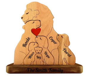 Puzzle en bois de la <span class=keywords><strong>famille</strong></span> <span class=keywords><strong>du</strong></span> <span class=keywords><strong>Roi</strong></span> <span class=keywords><strong>Lion</strong></span> Simba, artisanat en bois, puzzle, cadeau pour la fête des mères, décoration - Product Image 5