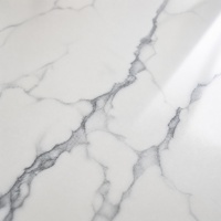 Dalle de pierre frittée polie Venatino blanche avec veine grise fine pour comptoir, mur, sol et décoration intérieure