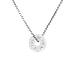 Jietao personnalisé bijoux simples en acier inoxydable croire cercle pendentif collier gravé charme Mantra cadeau d'encouragement pour les filles - Product Image 2