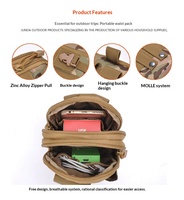 Sac banane tactique de camouflage extérieur avec fermeture éclair ; Pochette portefeuille étanche avec système MOLLE pour la pêche, la course et la randonnée