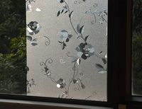 Film Jendela Statis untuk Privasi, Pola Bunga Peony untuk Kaca Jendela di Rumah, Stiker Kaca Jendela untuk Kantor